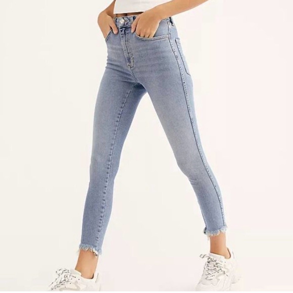 Women's Free People Light Blue High Rise Skinny Jeans Size 28